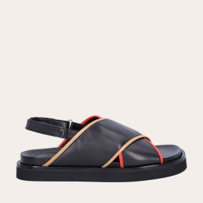 Billi Bi sandal - black/coral/brown comb. A6405