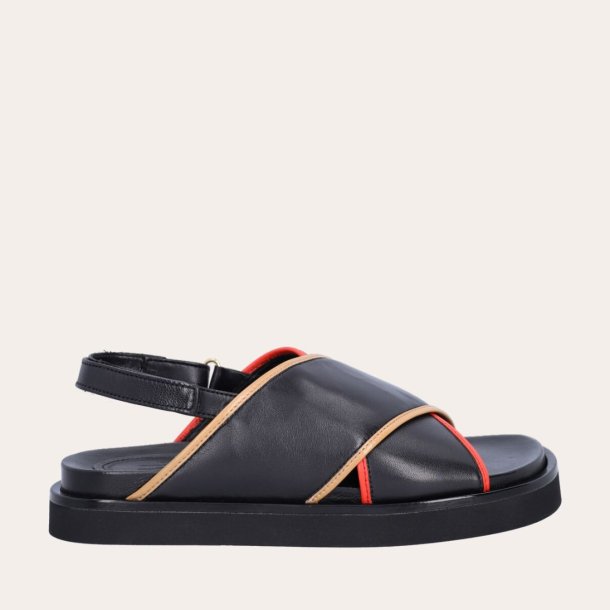 Billi Bi sandal - black/coral/brown comb. A6405