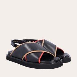 Billi Bi sandal - black/coral/brown comb. A6405