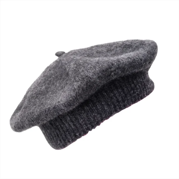 Black Colour Dell baret - dk grey melange 