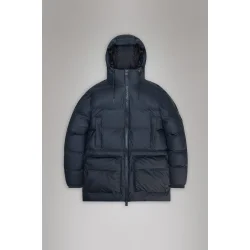Rains Alta long puffer cargo Jacket - navy 15210