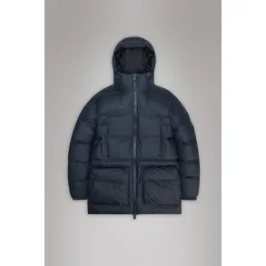 Rains Alta long puffer cargo Jacket - navy 15210