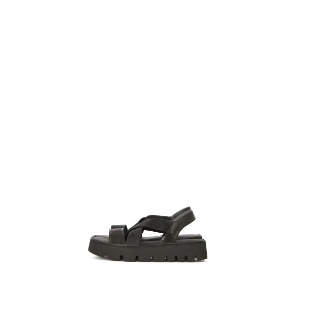 Lofina sandal med elastik-rem - sort 9520-40