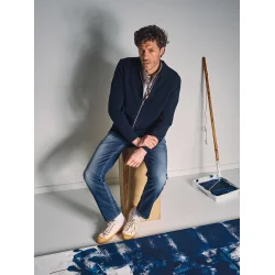 Blue de Gnes Nuvali polo cardigan - navy 