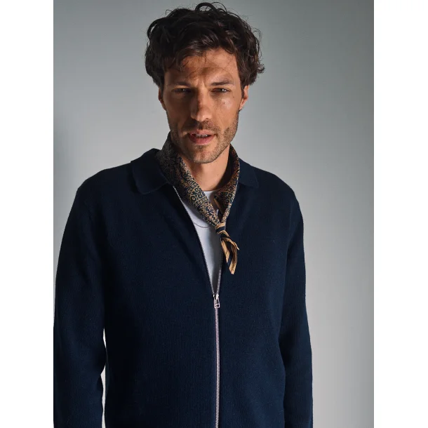 Blue de Gnes Nuvali polo cardigan - navy 