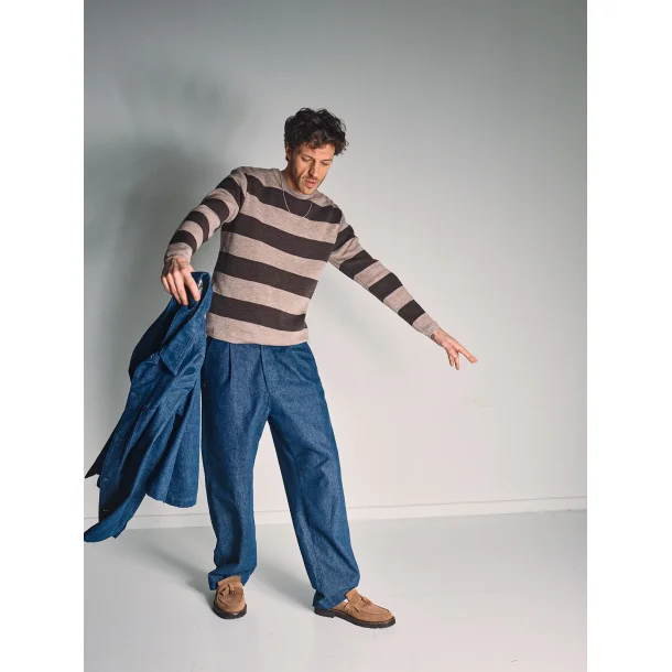 Blue de Gnes Toyama stripe - oat 