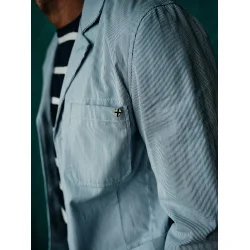 Blue de Gnes Gabbiano Riga Blazer - Blue stripe