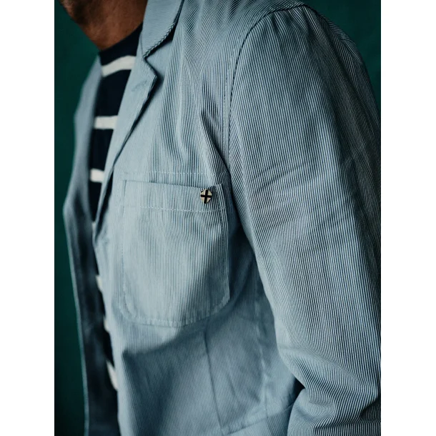 Blue de Gnes Gabbiano Riga Blazer - Blue stripe