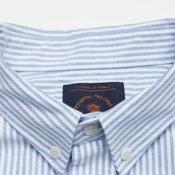 Blue de Gnes Sandro Oxford shirt - blue stripe 