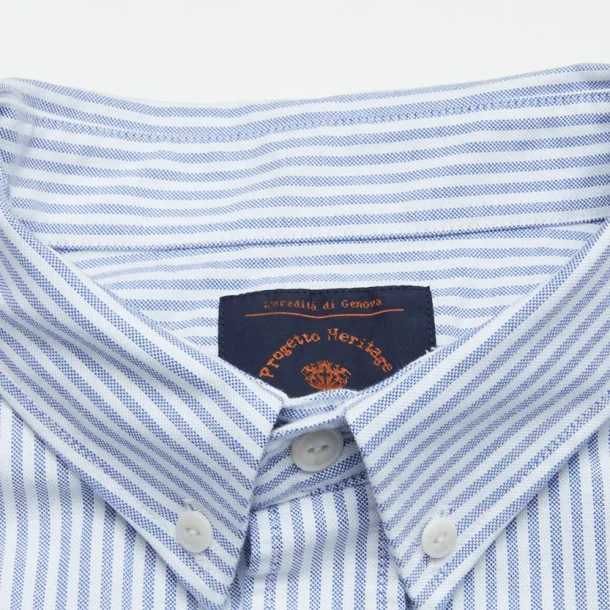 Blue de Gnes Sandro Oxford shirt - blue stripe 