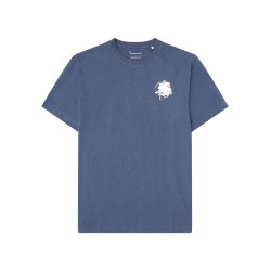 Knowledge Cotton Water is life - Jersey tee with splach print 1010142 - vintage indigo