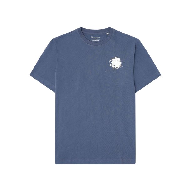 Knowledge Cotton Water is life - Jersey tee with splach print 1010142 - vintage indigo
