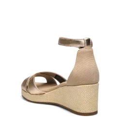 Tommy Hilfiger FLAG METALLIC MID WEDGE ESPAD - gold