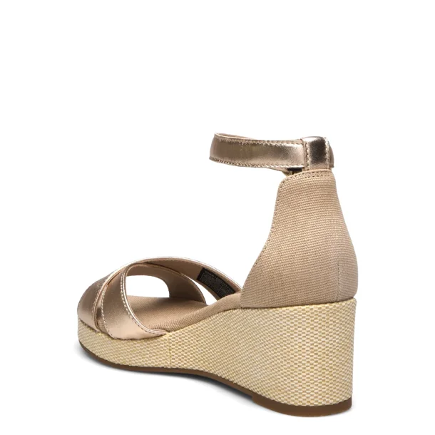 Tommy Hilfiger FLAG METALLIC MID WEDGE ESPAD - gold