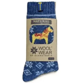 121 Uldsokker Dalahest WOOLWEAR of Scandinavia 80% uld - denimbl�